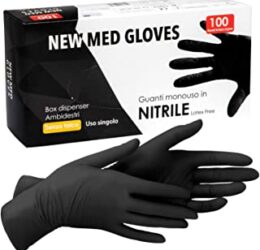 GUANTI IN NITRILE NERO NEW MED CARBON S/POLV 100 PZ