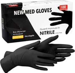 GUANTI IN NITRILE NERO NEW MED CARBON S/POLV 100 PZ