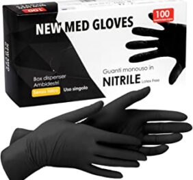 GUANTI IN NITRILE NERO NEW MED CARBON S/POLV 100 PZ