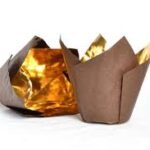 TULIP PIROTT. H50 MARRONI /ORO  di 5 cm e altezza di 4,5 cm pz.30