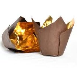 TULIP PIROTT. H50 MARRONI /ORO  di 5 cm e altezza di 4,5 cm pz.30