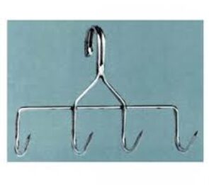 GANCIO INOX APPENDI PANCETTE RINVERSATO A 4 PRESE – ART 69.