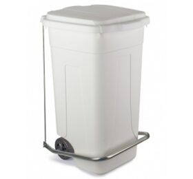PATTUMIERA PLASTICA RIGIDA CON PEDALE E COPERCHIO S/ RUOTE LT 60