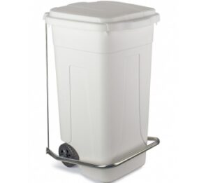 PATTUMIERA PLASTICA RIGIDA CON PEDALE E COPERCHIO S/ RUOTE LT 60