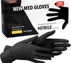 GUANTI IN NITRILE NERO NEW MED CARBON S/POLV 100 PZ
